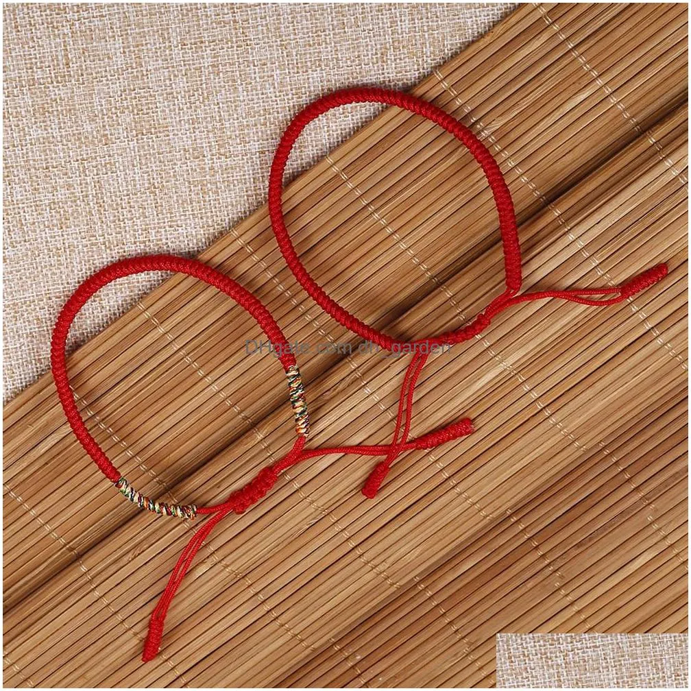 Chain New Fashion Handmade Braided Lucky Red String Bracelets For Men Women Couple Colorf Rope Chain Friendship Jewelry Gift Drop Del Dhcoc