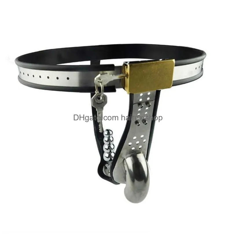 Other Health & Beauty Items Stainless Steel Male Chastity Belt With Anal Plug Metal Underwear Bdsm Bondage Lock Cock Cage Device Toys Dhxqz