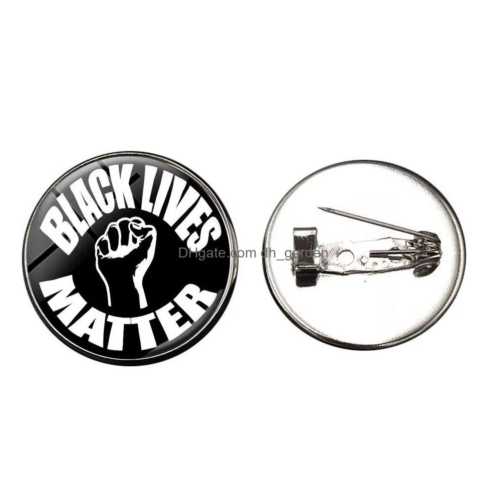 Pins, Brooches New I Cant Breathe Black Lives Matter Protest Time Gem Badge Pins Brooches Button Coat Jacket Collar Pin Jewelry Drop Dhwbs
