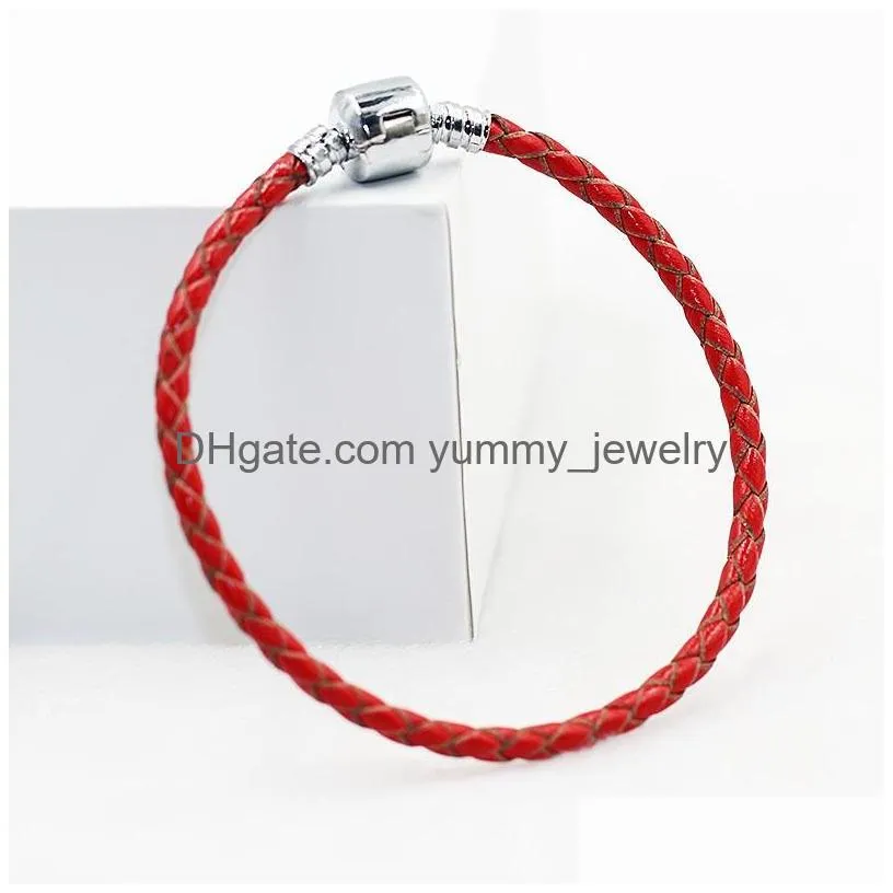 Charm Bracelets M Leather Cord Bracelets Fit  Charms European Beads Bangle Genuine Cow Rope Diy Jewelry Making Accessories Ba Dhzk6