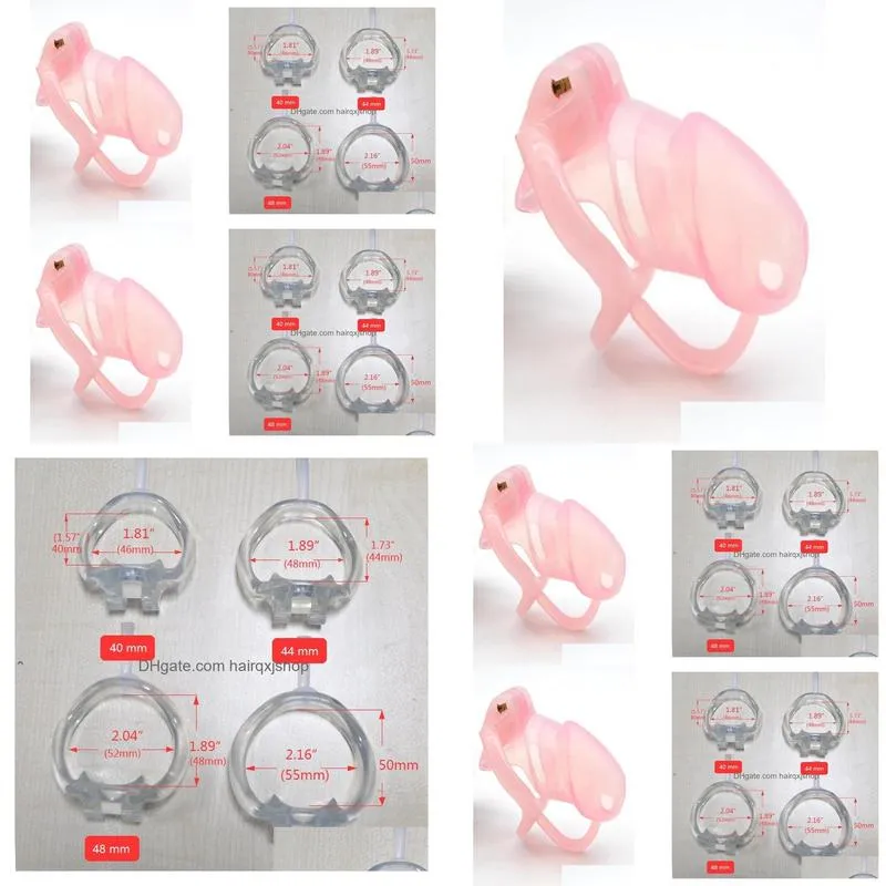 Other Health & Beauty Items Doctor Mona Lisa - The New Arrival Male Pink Soft Sile Cage With Fixed Resin Ring Belt Device Transparent Dhktw