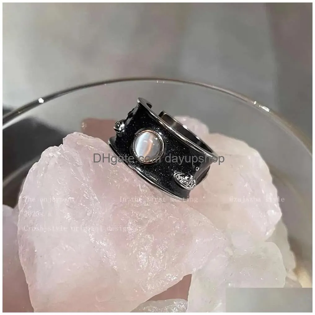 Designer High Quality Western Empress Dowager Planet Zircon For Female Crowd Design Grade Feeling Index Finger Ring Fashionable And P Dhs1W
