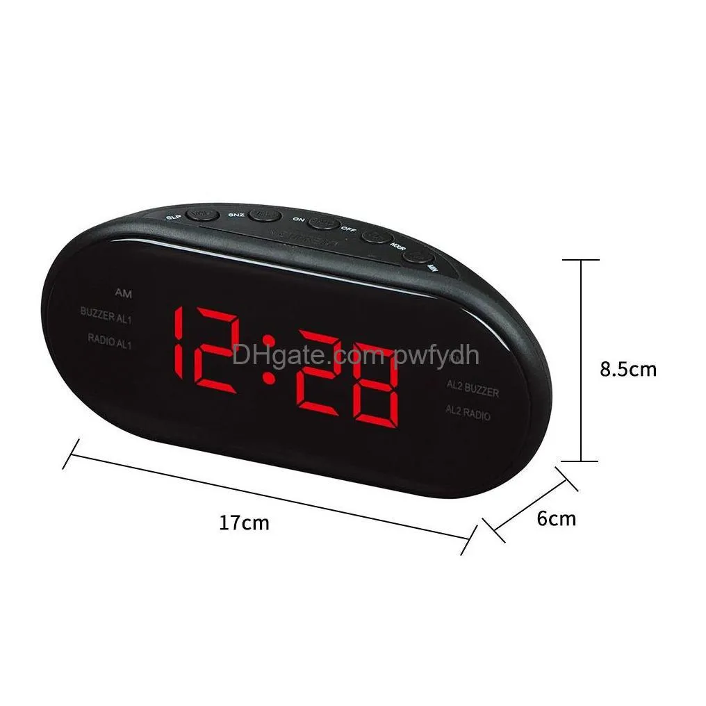 floor clocks 220v eu plug am fm dual frequency radio alarm clock digital led luminous snooze electronic home table 230613