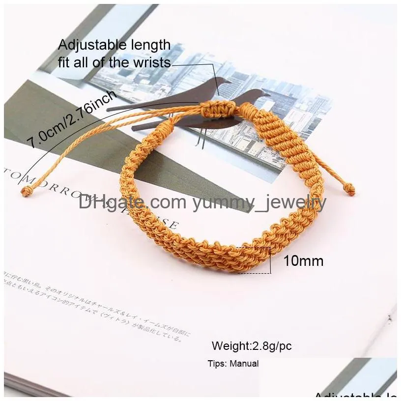 Charm Bracelets Fashion Friendship Charm Bracelets For Women Handmade Woven Braided Bracelet With Paper Card Adjustable Bohemian Styl Dhd0U