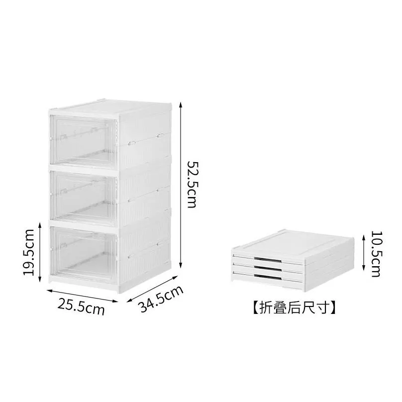 Storage Boxes & Bins Folding Storage Shoe Box Foldable Plastic Transparent Home Organizer Drop Delivery Home Garden Housekeeping Organ Dhhlf