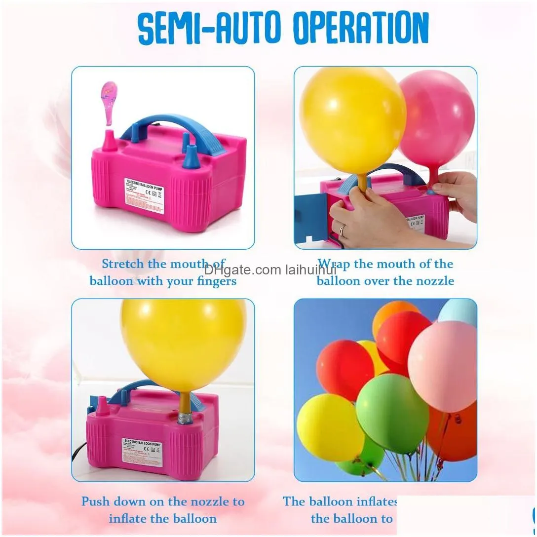 110v-240v electric high power two nozzle air blower balloon inflator pump fast portable inflatable tool electric air pump