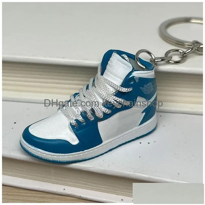 Designer Three-Nsional Basketball Shoes Keychain 3D Shoe Mold Couple Bag Pendant Accessories Car Keyring Key Hanging Ornaments Drop D Dhjh7