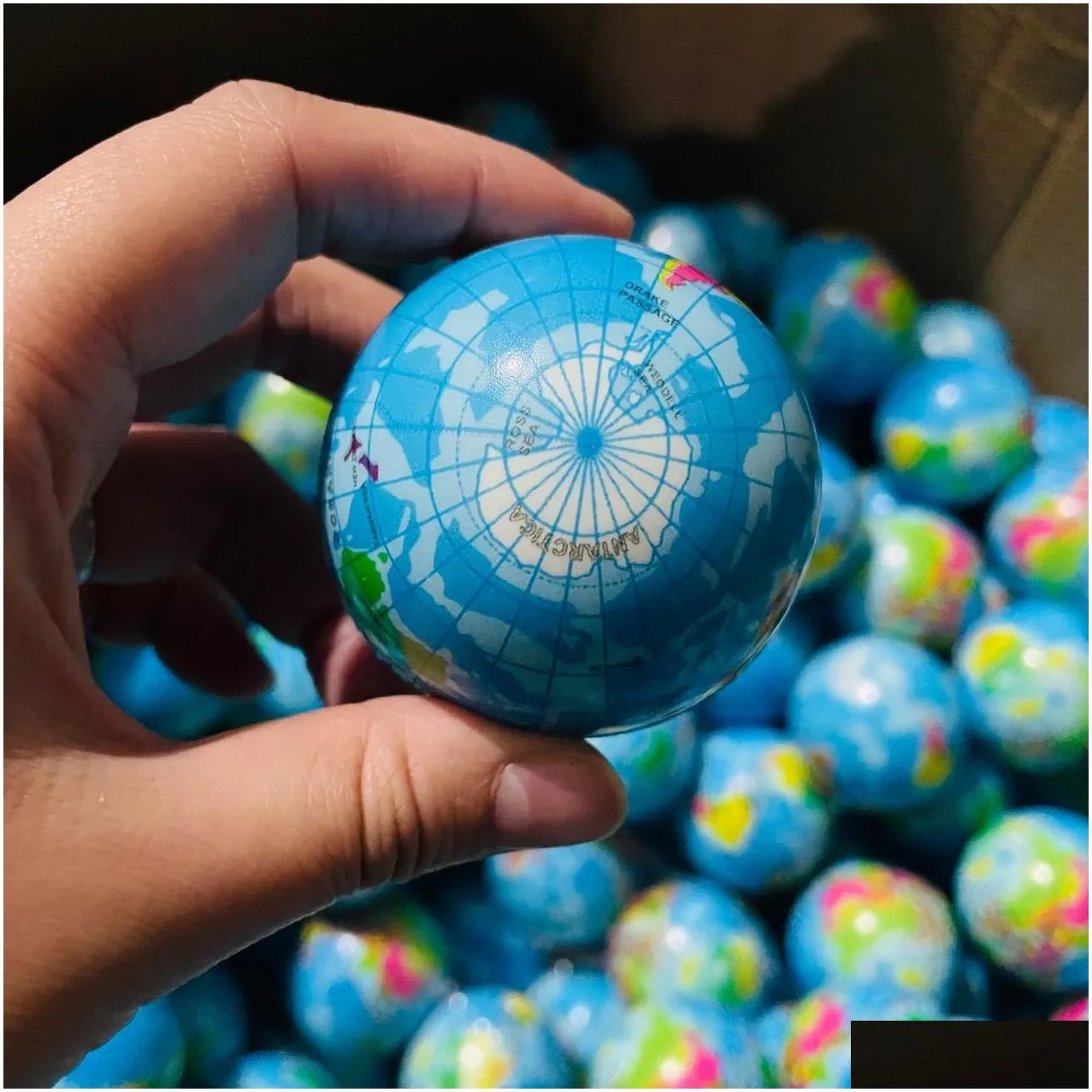 wholesale world map soft foam earth globe hand wrist exercise stress relief squeeze foam ball