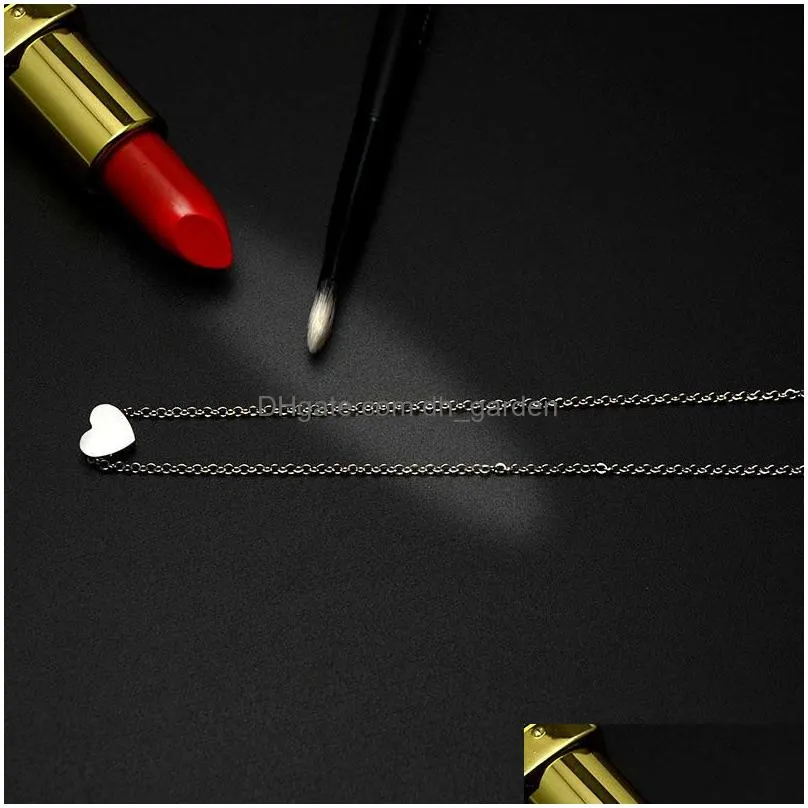 Pendant Necklaces New 316L Stainless Steel Small Circle Heart Pendants Necklace For Women Girlfriend Rose Gold Sier Chian Party Jewelr Dhwxp