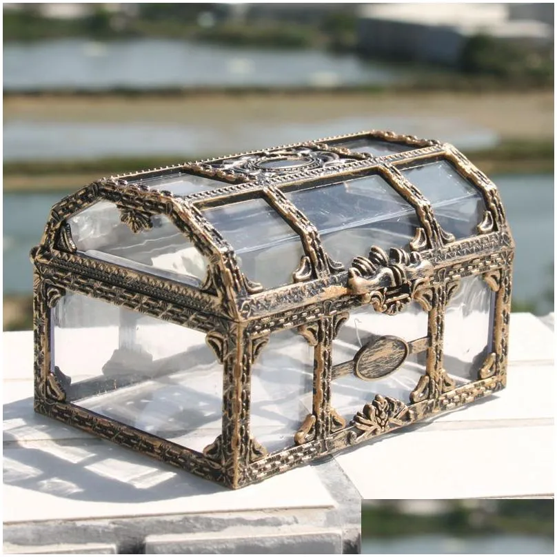 transparent treasure boxes holiday gift wrap plastic creative ladies jewelry storage box desktop decoration ornament