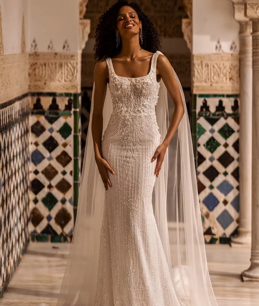 Saudi Arabia Mermaid Wedding Dresses Sexy Spaghetti Straps 3D Floral Appliques Ruffles Bridal Gowns Vintage Boho Summer Bride Dress