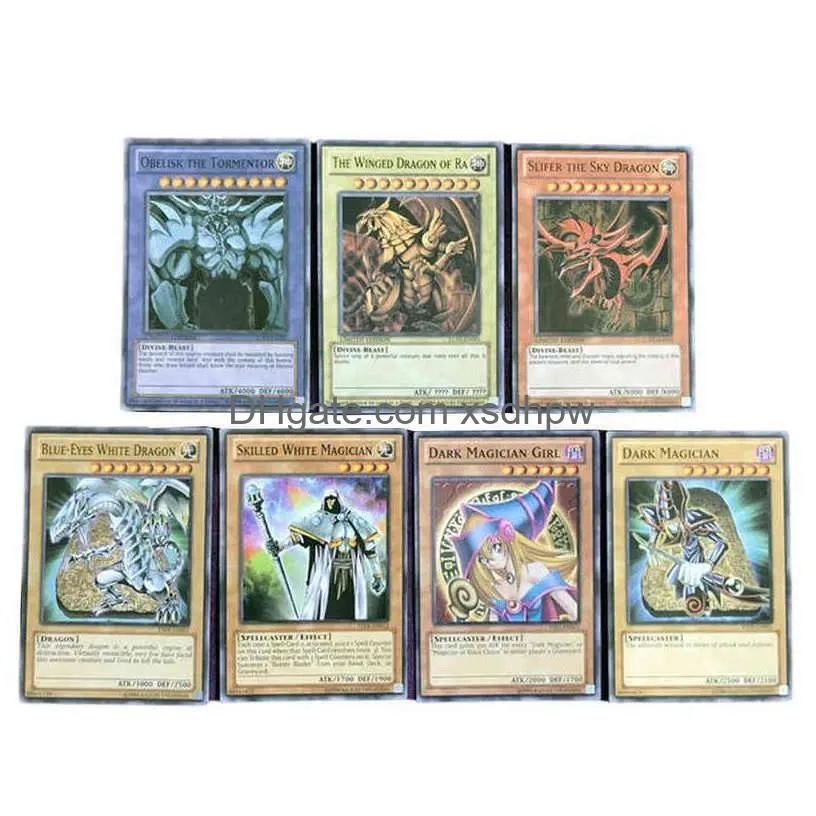 66pcs english yu gi oh cards yugioh yu-gi-oh card playing game trading battle carte dark magician collection kids christmas toy