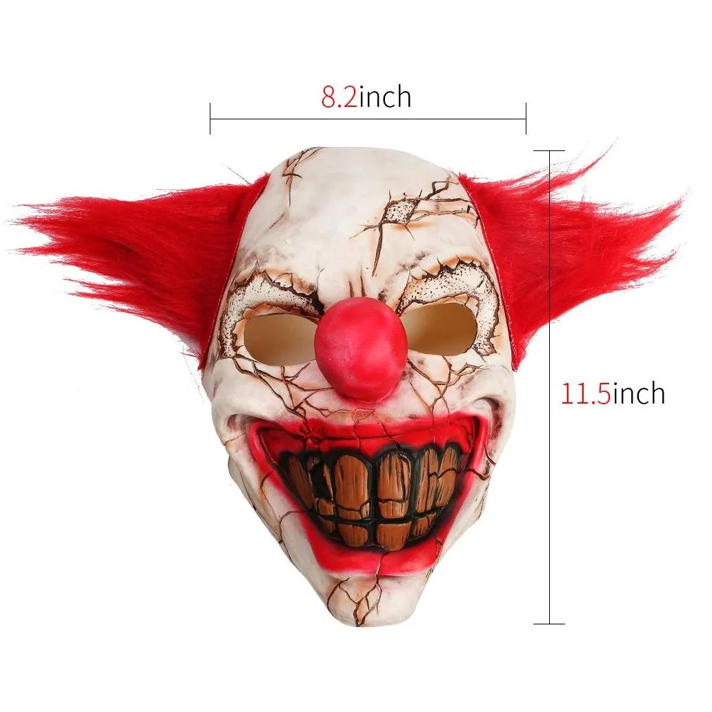 Party Masks Halloween Latex Clown Mask Scary Rotten Face Costume Party Props Masks Cosplay Drop Delivery Home Garden Festive Party Sup Dhdiy