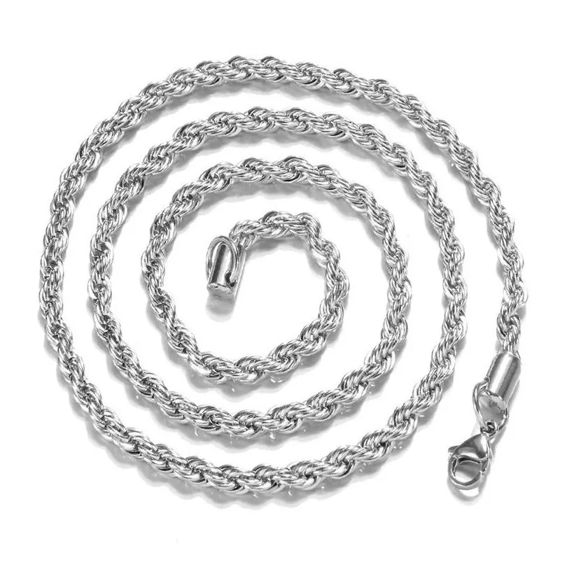 twist rope chain sterling silver plated necklace 2mm women men necklace 16 18 20 22 24-30 inch jewelry diy accesories 925 stamp