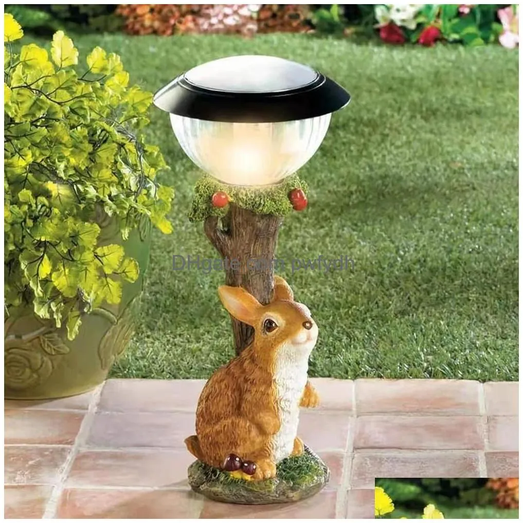 decorative objects figurines cat dog rabbit creativity solar lamp statue window animal light decoration climbing decor garden home room s0e5