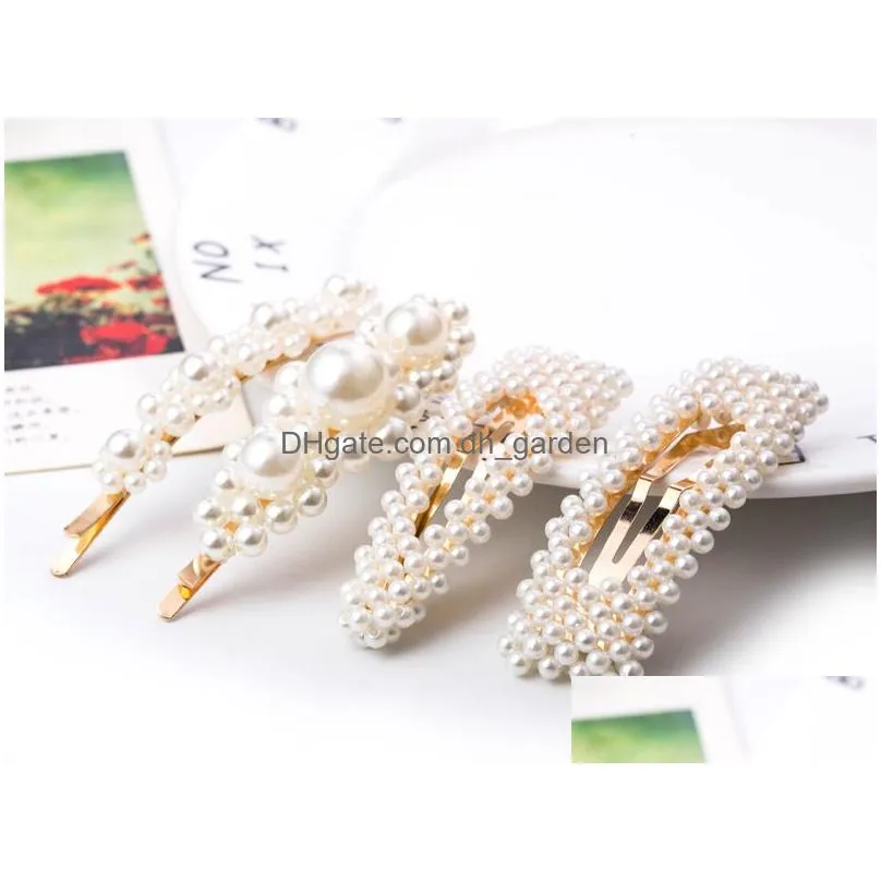 Hair Clips & Barrettes New Fashion Pearl Hair Clip Ponytail For Women Barrette Beautif Hairpins Styling Tools Accessories C Dhgarden Dh1Lz