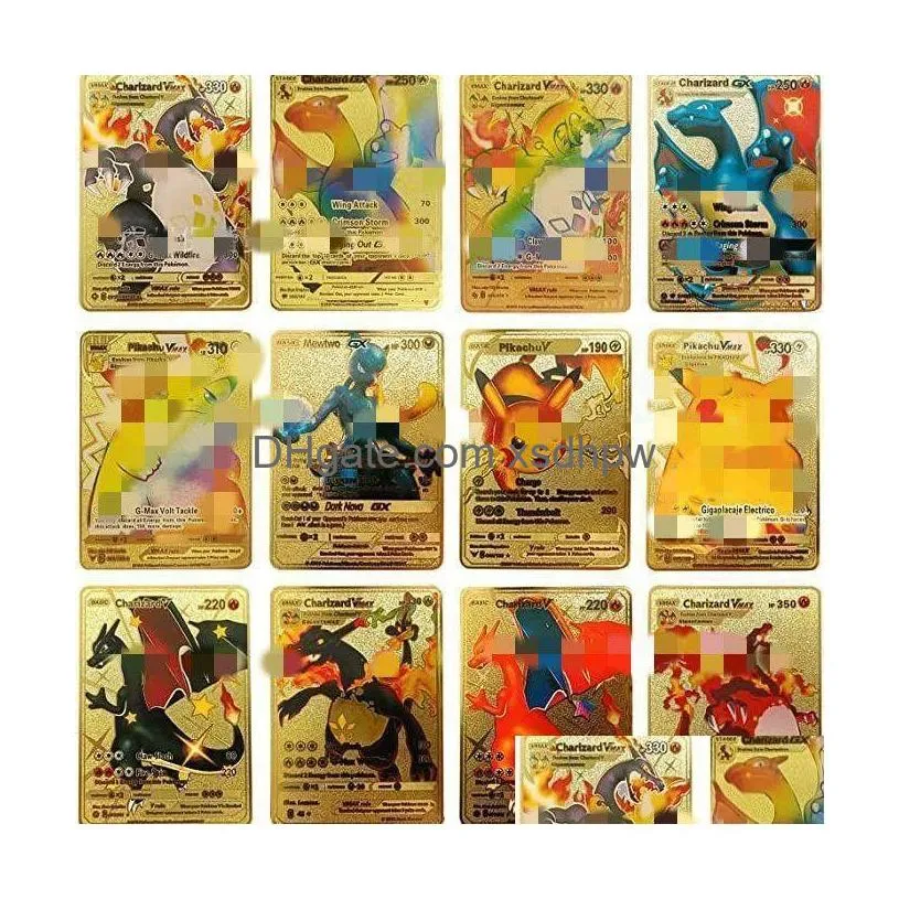 card games anime cartoon elf bronzing card gold foil cards battle