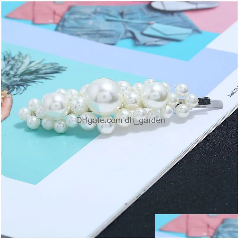 Hair Clips & Barrettes New Fashion Pearl Hair Clip Ponytail For Women Barrette Beautif Hairpins Styling Tools Accessories C Dhgarden Dh1Lz