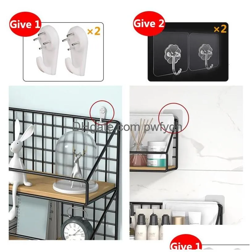 bathroom shelves wall mounted punch corner storage rack shower floating shelf hanging basket shampoo holder 230615