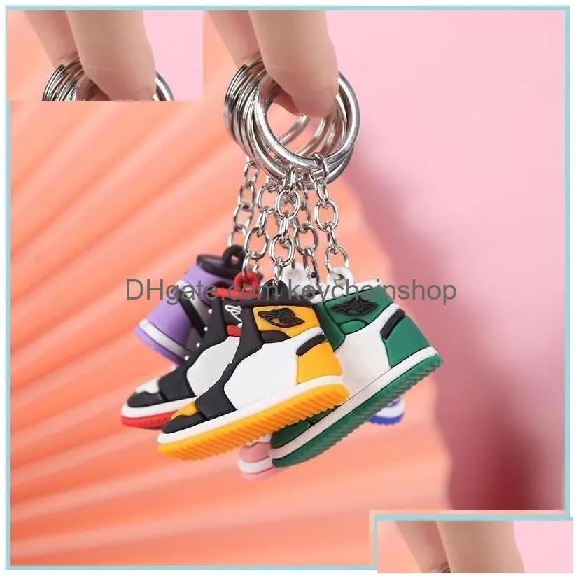 Keychains Lanyards Creative Mini Pvc Sneakers For Men Women Gym Sports Shoes Keychain Handbag Chain Basketball Shoe Key Ho Drop Deliv Dhpko