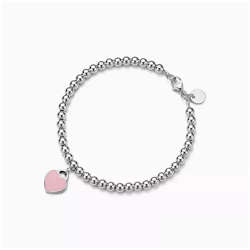 Charm Bracelets Top Designer Bracelets For Women Men 925 Sterling Sier Beaded Bracelet Heart Charm Pendant Classic Fashion Love Jewel Dh1Le