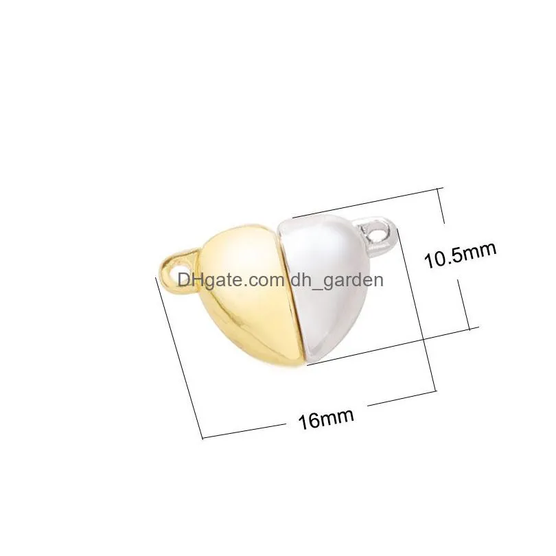 Charms Fashion Alloy Heart Magnet Charm Metal Love Magnetic Buckle For Diy Couple Friendship Jewelry Bracelet Necklace Makin Dhgarden Dhzbt