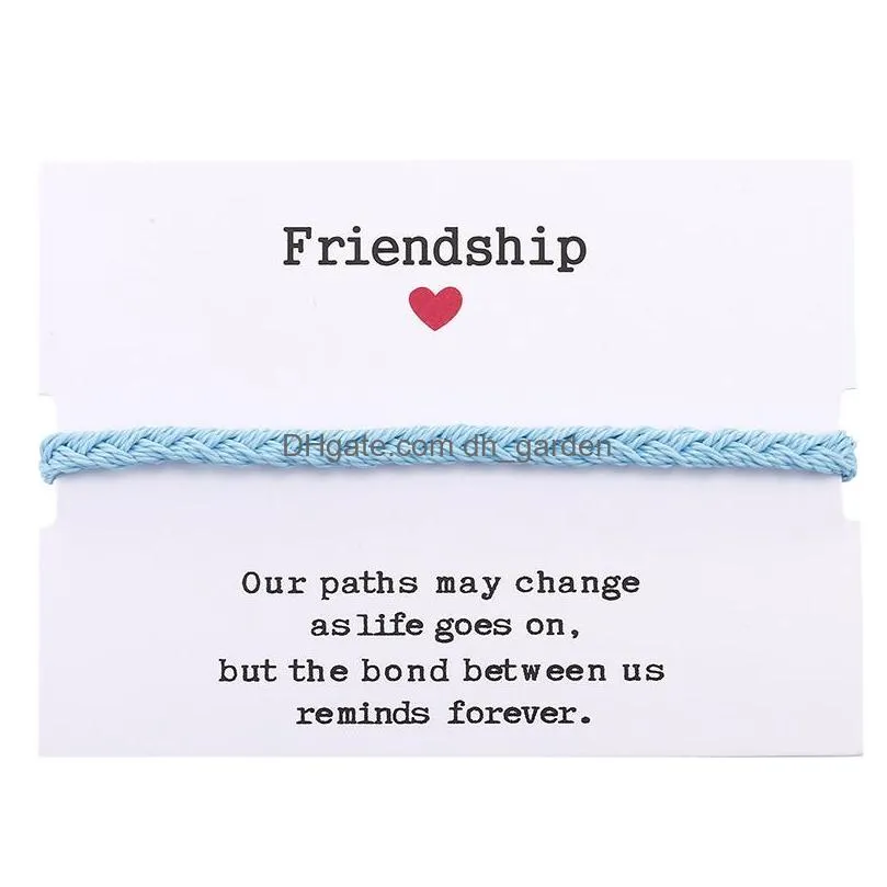 Chain Bohemian Colorf Handmade Braided Rope Bracelets Adjustable Waterproof Wax Chain Friendship Bracelet With Card For Men Dhgarden Dhygn