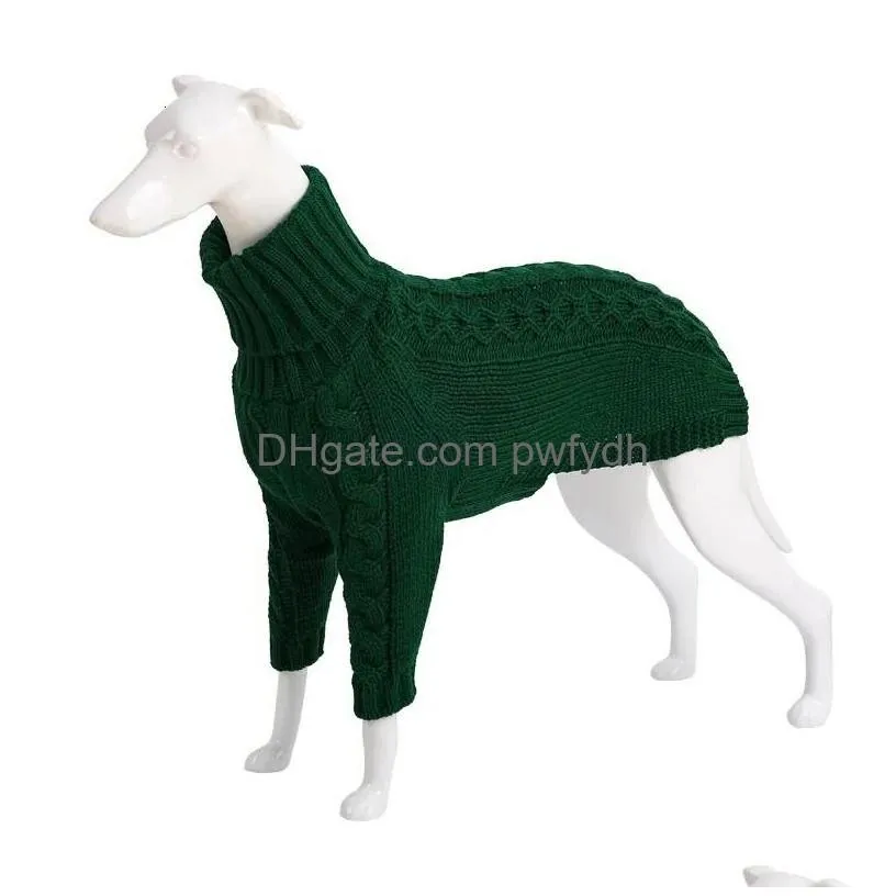 dog apparel winter sweater italian greyhound whippet turtleneck twist warm coat clothing dogs knitted 231212