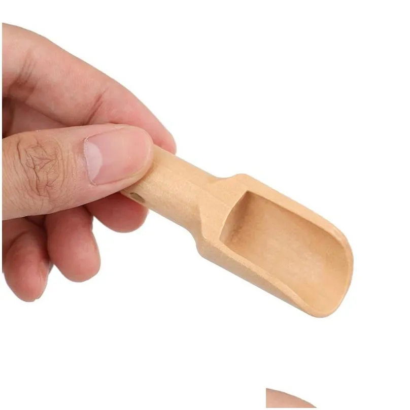 mini wooden scoops bath salt powder detergent powders spoon candy laundry tea coffee spoons eco friendly wood toy scoop 3x1inch