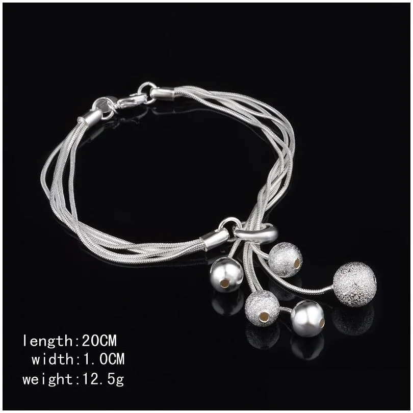 Chain Women Ball Designs Bracelets 925 Sterling Sier Plated Snake Chain Bracelet Fashion Jewelry Birthday Gift With Lobster Clasp And Dhot3