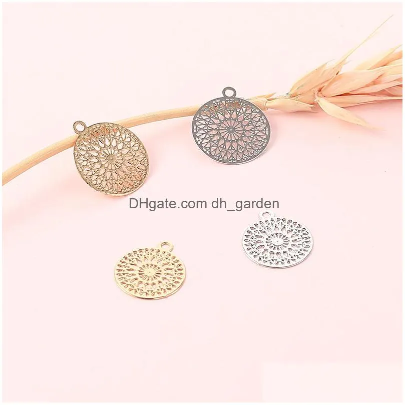 Charms Hollow Pineapple Dreamcatcher Charm For Bracelet Necklace Jewelry Sliver Gold Plated Copper Diy Making 100Pcs Lot Wholesale Dro Dh3Fk