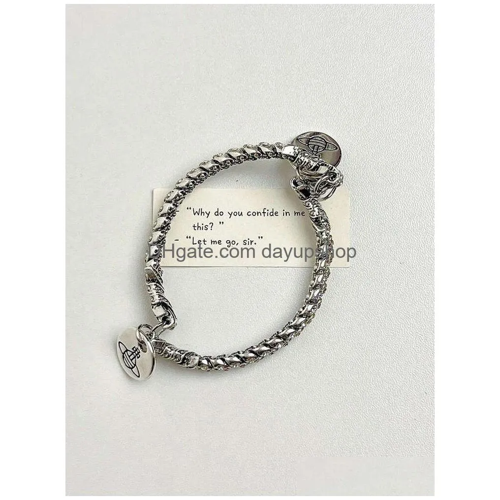 Designer High Quality Empress Dowager Xis Diamond Thorn Couple Bracelet Light Small End Layered Simple And Cold Style For Drop Delive Dhrvh