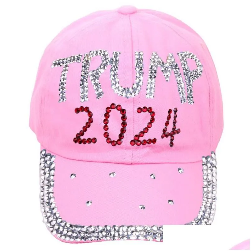 trump 2024 denim hat casual diamond baseball cap athleisure adjustable cotton hat party hats