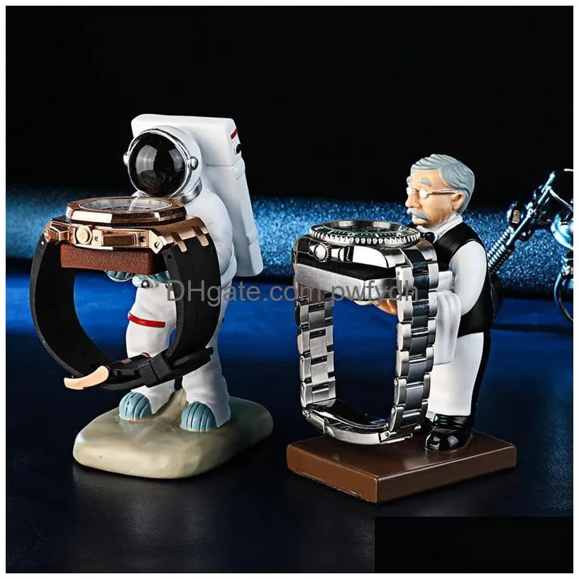 decorative objects figurines watch holder astronaut resin crafts storage box case fashion display living room decorations 230607