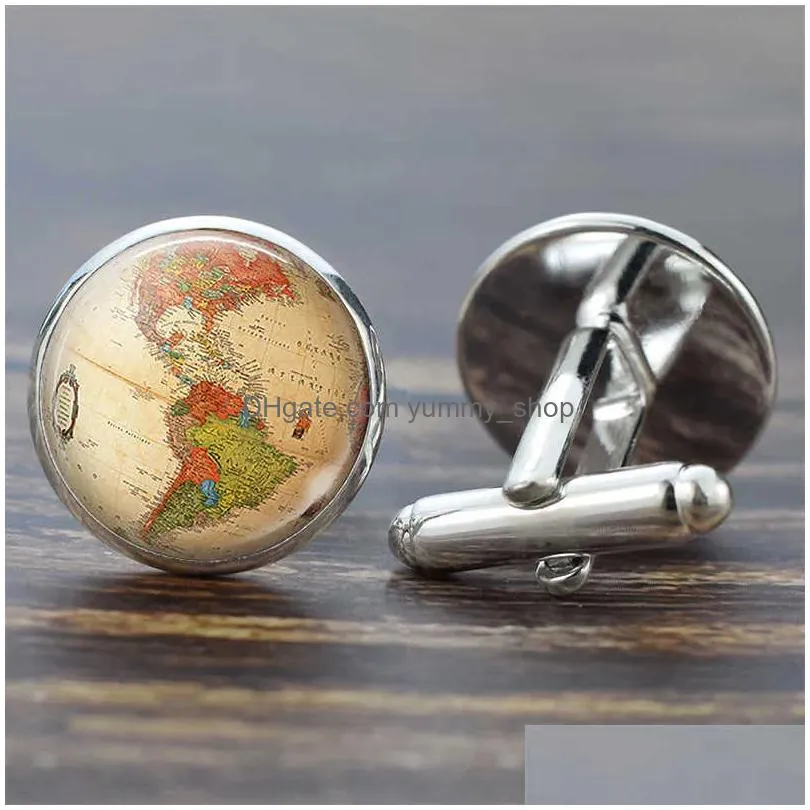 cuff links earth world map globe cufflinks for mens cuff button americas europe map cuff links wedding cufflinks men fashion jewelry