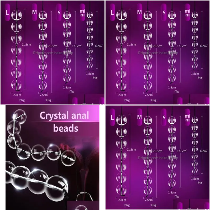 Other Health & Beauty Items Crystal Glass Anal Beads Vaginal Balls Plug Butt Toy Female Products Vagina For Women Drop Y2011182790851 Dhkyp