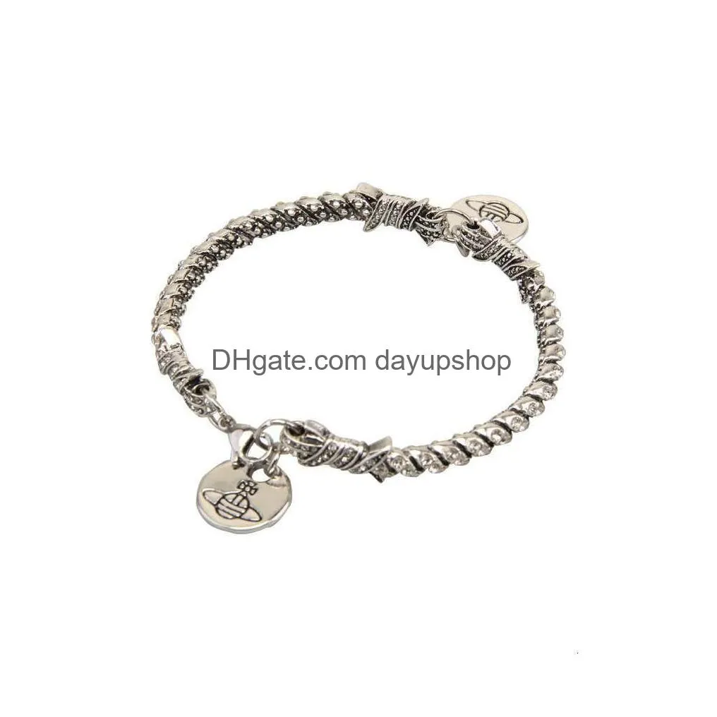 Designer High Quality Empress Dowager Xis Diamond Thorn Couple Bracelet Light Small End Layered Simple And Cold Style For Drop Delive Dhrvh