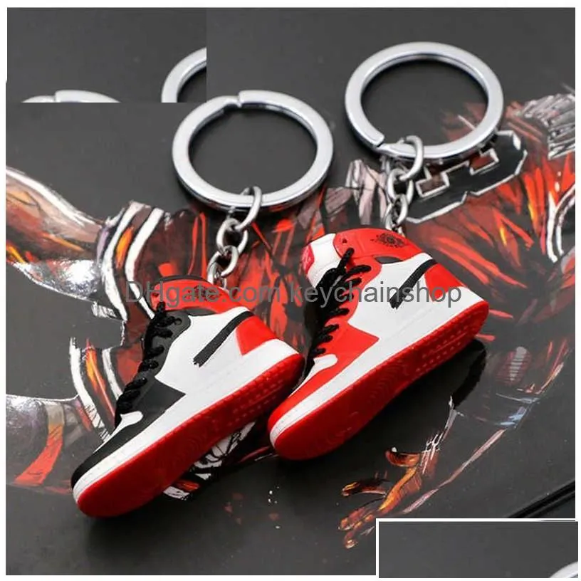 Creative 3D Mini Basketball Shoes Stereoscopic Model Keychains Sneakers Enthusiast Souvenirs Keyring Car Backpack Pendant Gift Drop D Dhwba