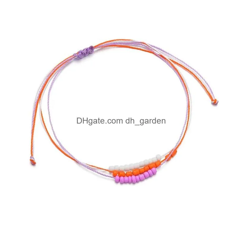 Anklets Newest Summer Beach Beaded Braided Rope Anklet Bracelet For Woman Man Waterproof Cord Bohemian Pendant Jewelry Gift Dhgarden Dhzm4
