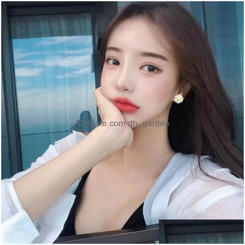 Stud New Fashion Small Daisy Flower Acrylic Stud Earrings For Women Girls Korea Style S925 Sterling Sier Ear Needle Earring Dhgarden Dhnn1