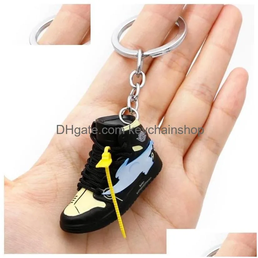 Keychains Lanyards Designer Shoes 3D Joint Cartoon Basketball Shoe Keychain Stereoscopic Sneaker Key Chain Top Quality Pendant Acc Dr Dhwl3