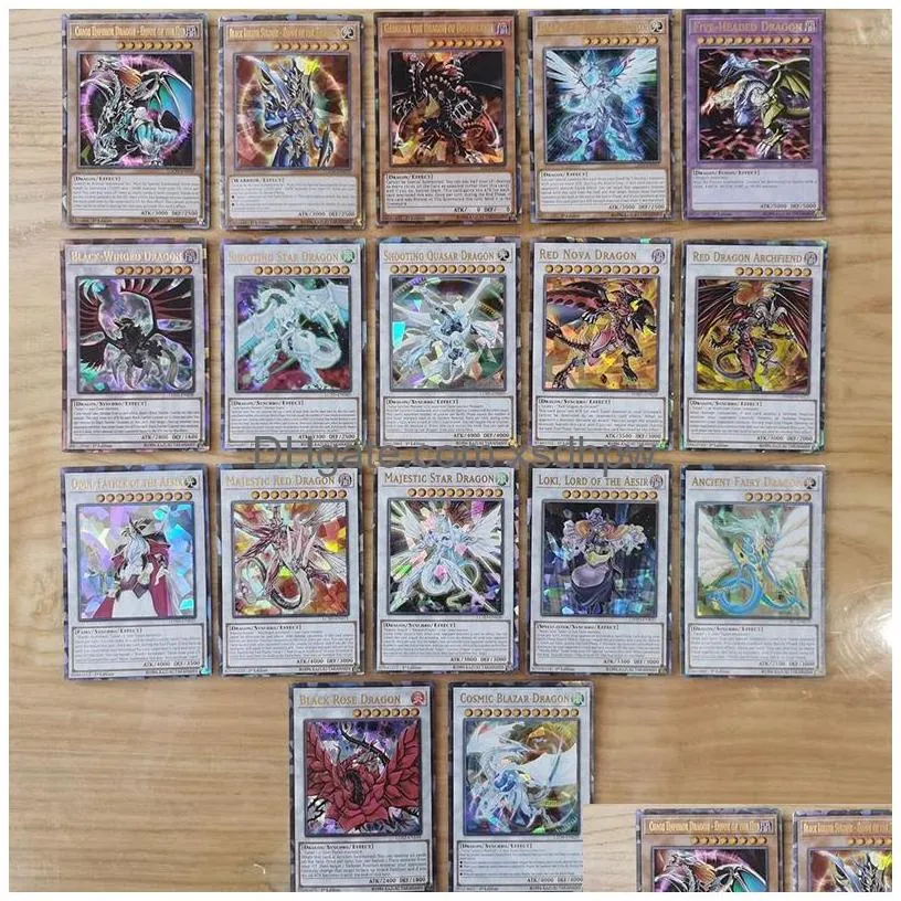 72pcs yu gi oh japanese anime 72 different english card wing dragon  soldier sky dragon flash card kids toy gift 220725