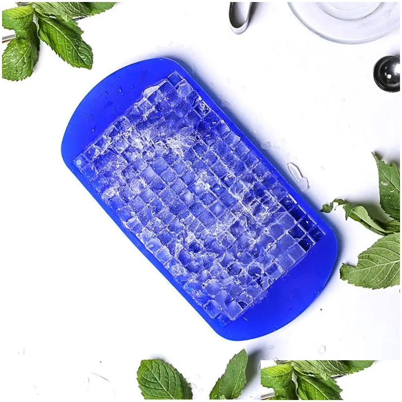 silicone ice cube tray 160 grids square summer diy fruit ice cube maker bar cold drink mold bar tools