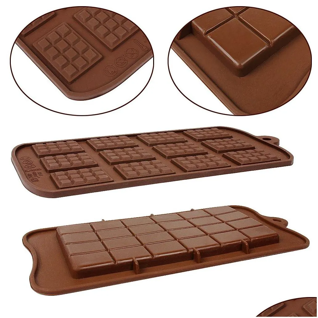 Baking Moulds Cavity Break-Apart Chocolate Mold Tray Non-Stick Sile Protein And Energy Bar Candy Molds Food Drop Delivery Home Garden Dhuqx