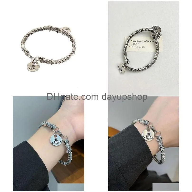 Designer High Quality Empress Dowager Xis Diamond Thorn Couple Bracelet Light Small End Layered Simple And Cold Style For Drop Delive Dhrvh