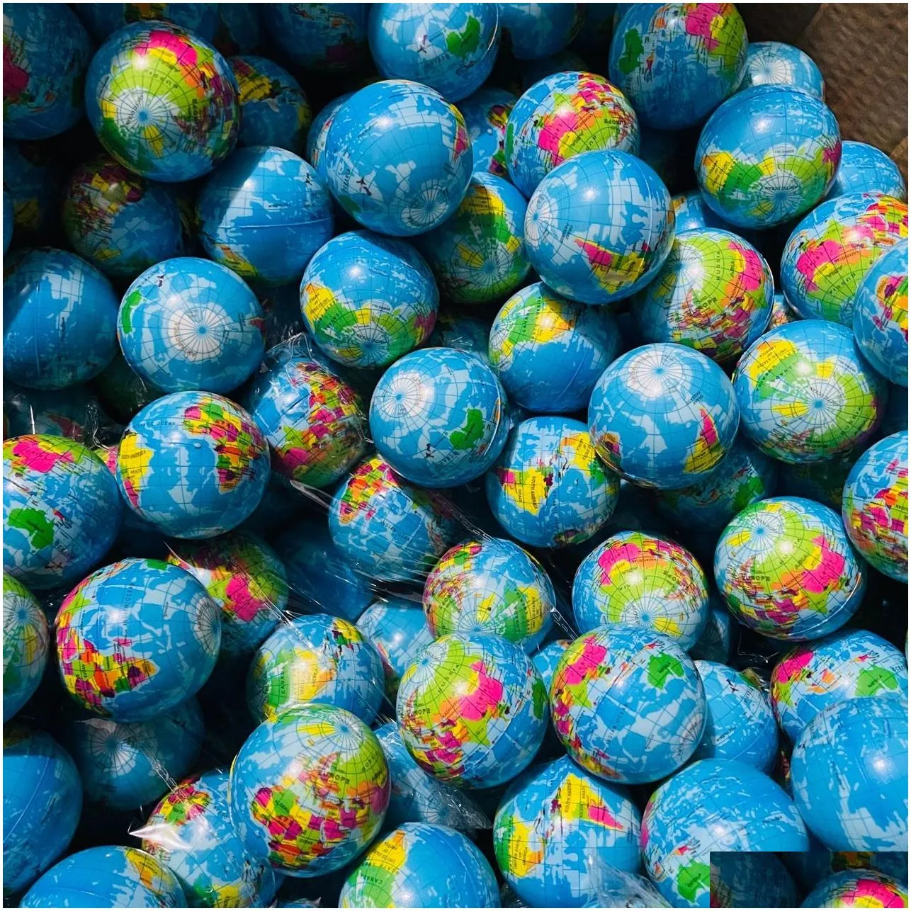 wholesale world map soft foam earth globe hand wrist exercise stress relief squeeze foam ball