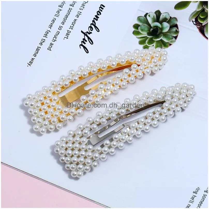 Hair Clips & Barrettes New Fashion Pearl Hair Clip Ponytail For Women Barrette Beautif Hairpins Styling Tools Accessories C Dhgarden Dh1Lz