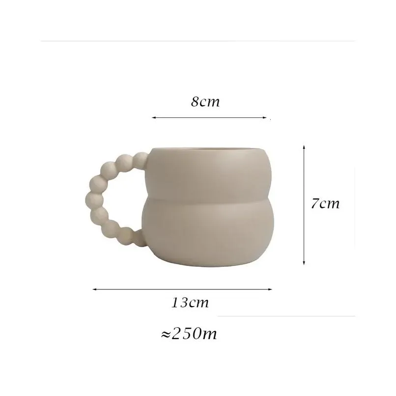 creative ceramic mug cute coffee cup nordic home decor handmade art milk tea cup home drinkware personalized drinkware 240130
