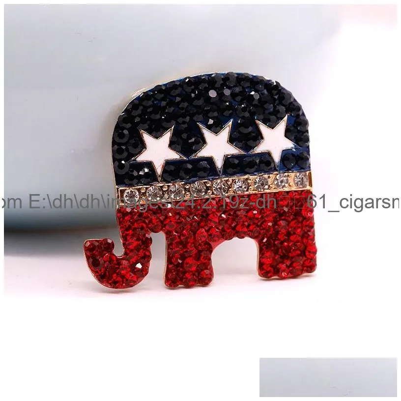 Arts And Crafts Vintage Crystal Elephant Brooch Pins Diamond Brooches For Women 4.5X5.2Cm Drop Delivery Home Garden Arts, Crafts Gifts Dhmz2