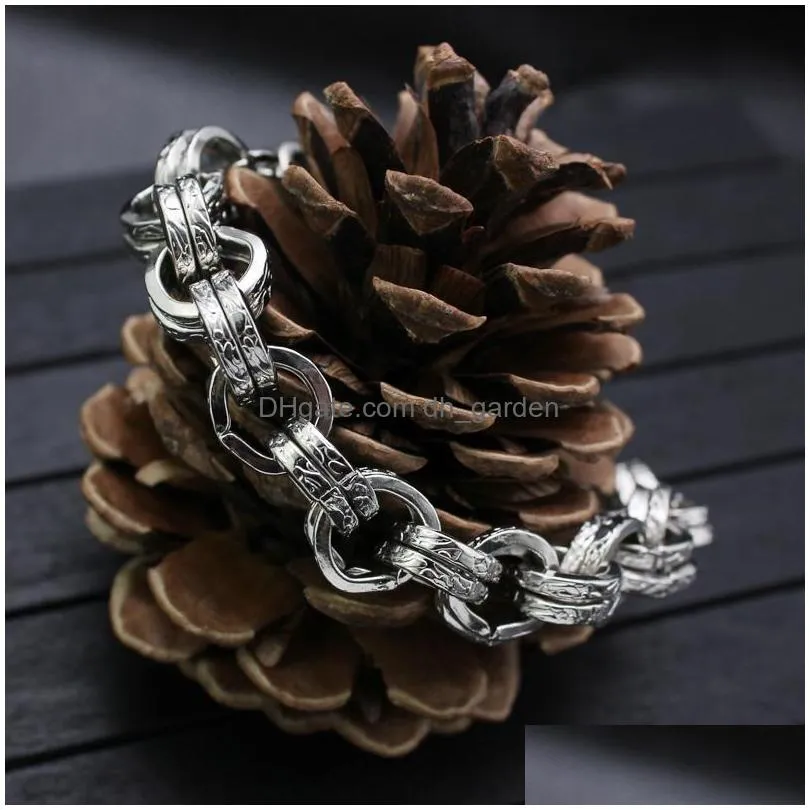 Bangle New Fashion Round Sier Chain Bracelet For Women Men Simple Design Alloy Jewelry Gift Wholesale Drop Delivery Jewelry Bracelets Dh13K